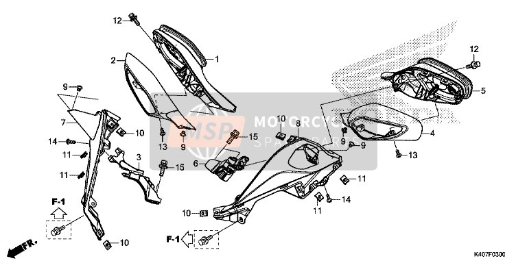 88110K40F01, Mirror Comp., R. Back, Honda, 2